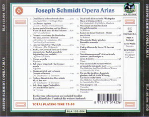 JOSEPH SCHMIDT 'Opera Arias' BLA 103.004