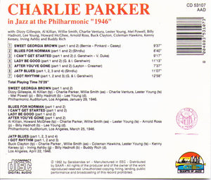 Charlie Parker in Jazz at the Philharmonic "1946" - CD 53107