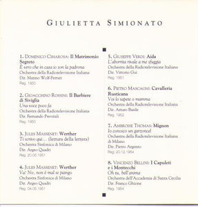 GIULIETTA SIMIONATO 'Grandi Voci alla Scala' GVS 08