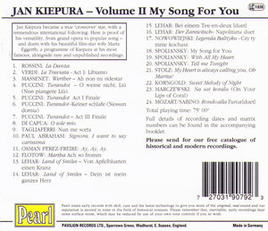 JAN KIEPURA - My Song for You - GEMM CD 9079
