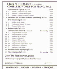 CLARA SCHUMANN - Complete Works for Piano, Vol.2 - 1-Cd Partridge 1130