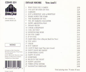 DINAH SHORE " You and I" CDHD 231