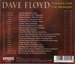 DAVE FLOYD "Thanks for the Memory" CDTS 115