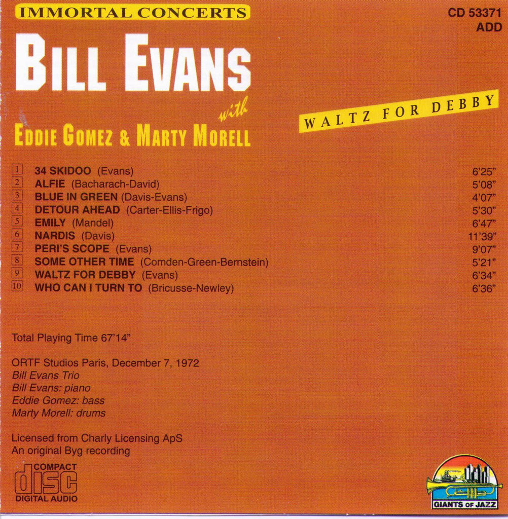 BILL EVANS "Waltz For Debby" CD 53371 Mint Records