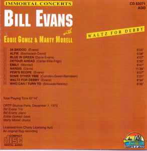 BILL EVANS "Waltz For Debby" - CD 53371