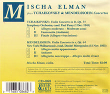 MISCHA ELMAN - Tchaikovsky-Mendelssohn-1-CD-868