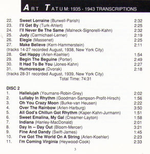 ART TATUM - The Standard Transcriptions - 2-CD-MACD 919