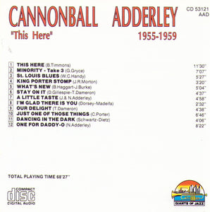 CANNONBALL ADDERLEY - "This Here" - 1955-1959 - CD 53121