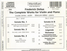 DELIUS - The Complete Works for Violin & Piano - CDE 84298
