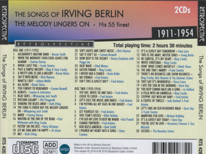 The Songs of IRVING BERLIN ' The Melody Lingers On' RTS 4287 - 2-CD Set