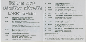 LARRY GREEN 'Films & Nursery Rhymes' CDTS 262