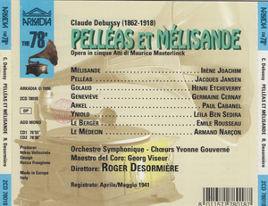 DEBUSSY: PELLEAS et MELISANDE - 2CD 78018