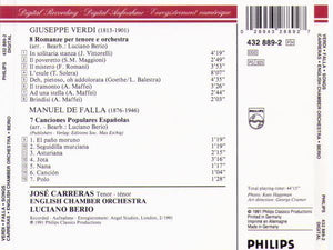 JOSE CARRERAS "Verdi-Falla-Songs" 432 889-2
