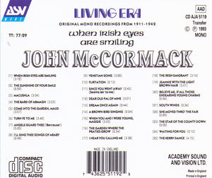 JOHN McCORMACK - When Irish Eyes Are Smiling - CD AJA 5119