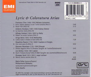 MARIA CALLAS 'Lyric & Coloratura Arias' 5 66458 2