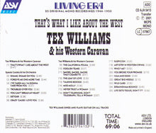 TEX WILLIAMS "That's What I Like About The West" - CD AJA 5413
