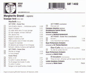 MARGHERITA GRANDI - Sings Verdi - SBT 1402