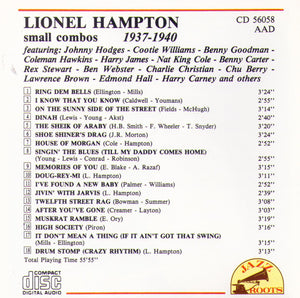 LIONEL HAMPTON - Small Combos - 1937-1940 - CD 56058