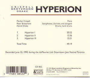 Marilyn Crispell/Peter Brotzmann/Hamid Drake  'Hyperion' MACD-852