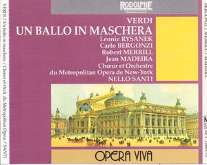 CARLO BERGONZI 'Un Ballo In Maschera' RPV 32669 (2-cd Set)