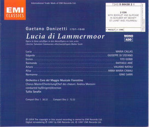 MARIA CALLAS 'Lucia di Lammermoor'  5 66438 2 (2-CD Set)
